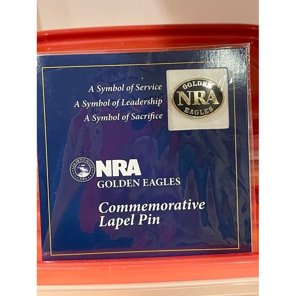 NRA Lapel Pin Gold New Golden Eagles Commemorative Oval Pin
